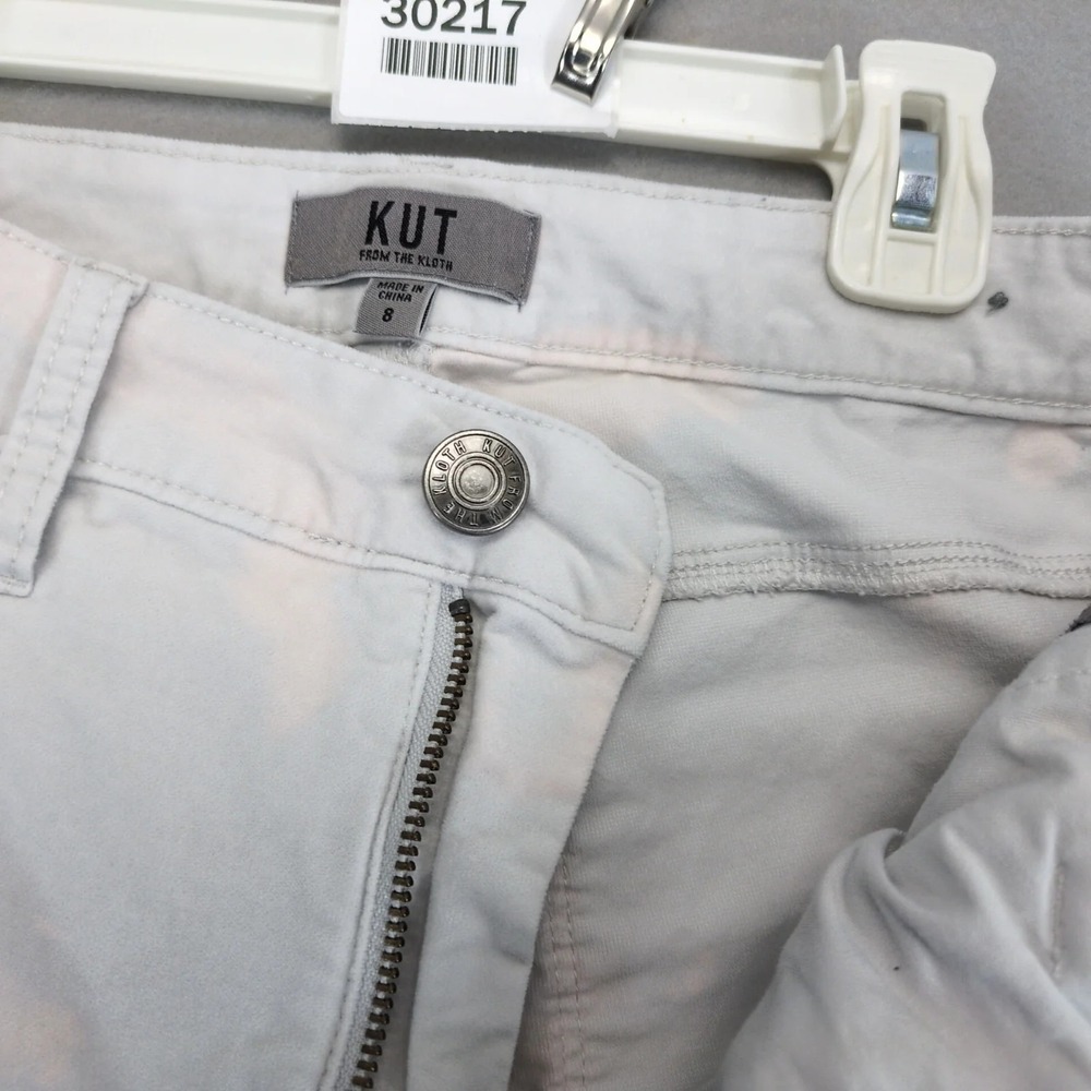 Kut from the Kloth Ana High Rise Flare Velour Pants Womens 8 31x33 Cloud Tie-Dye - Picture 3 of 10